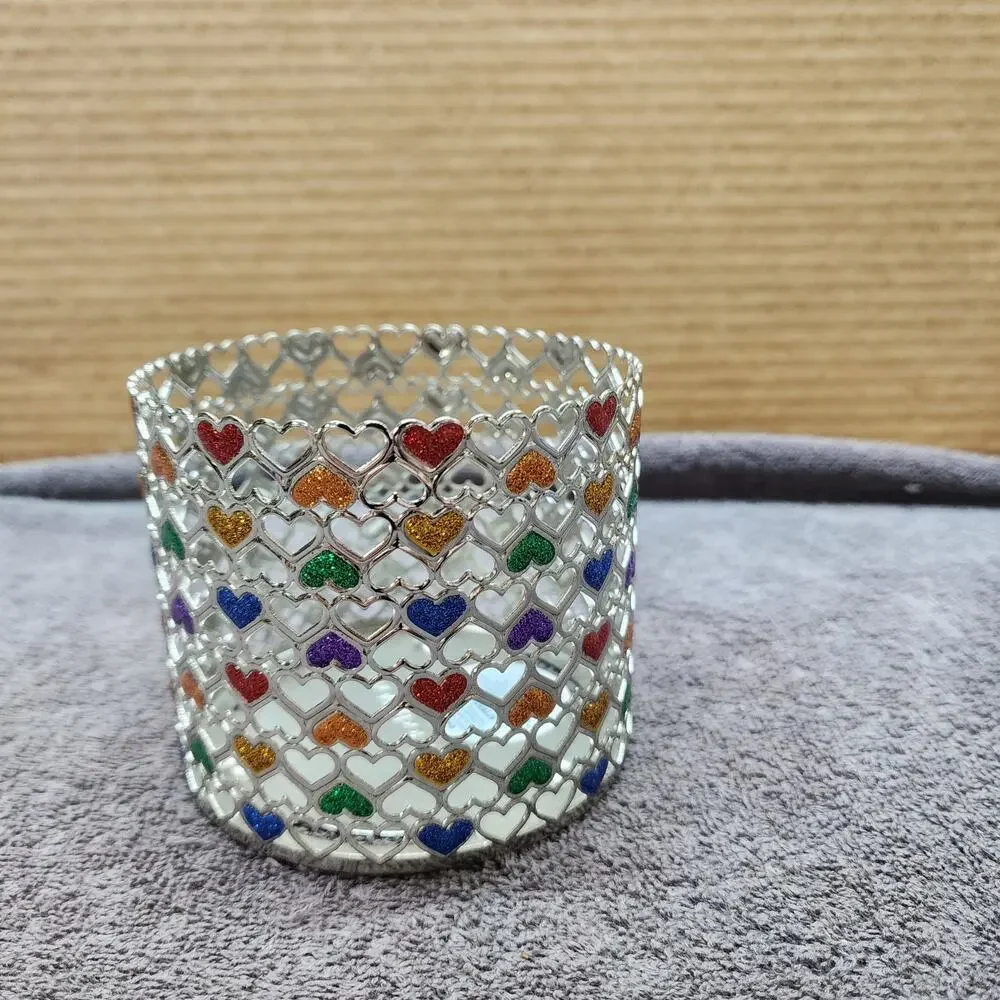 Bath & Body Works candle holder hearts multicolor X